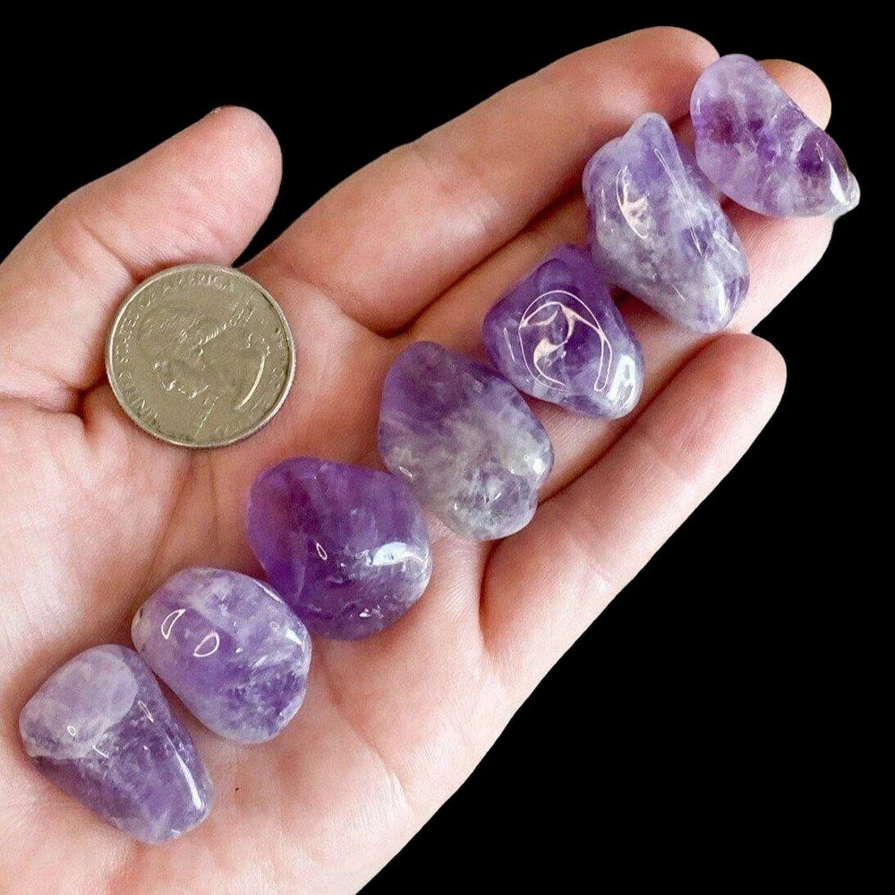 Chevron Amethyst Tumbles - Mooncat Crystals