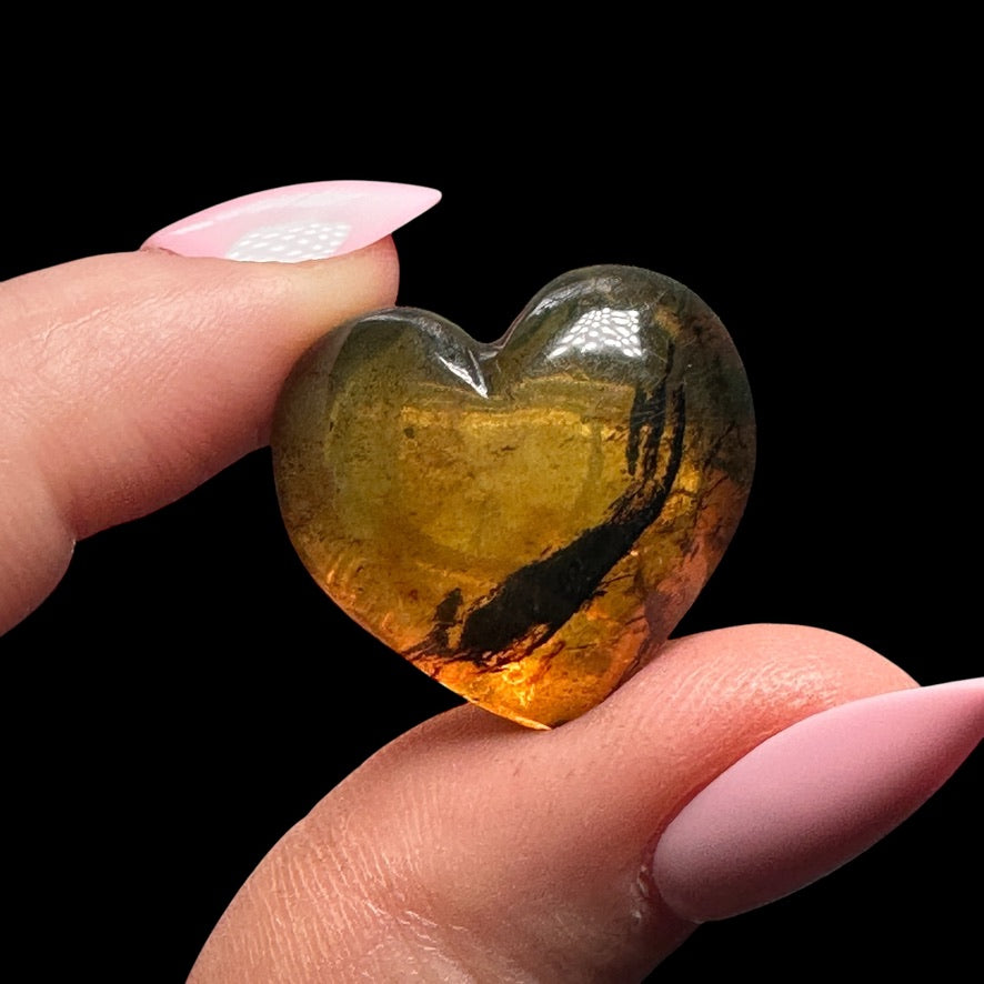 Chiapas Amber Heart - Mooncat Crystals