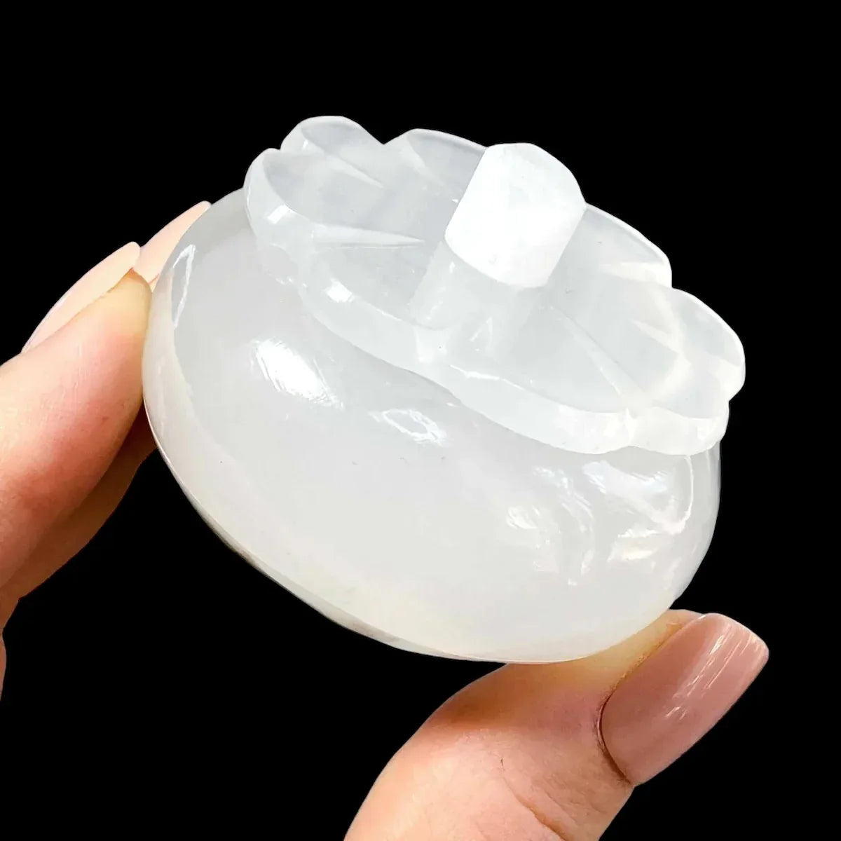 Cute Onyx Pumpkin Trinket Dish - Mooncat Crystals