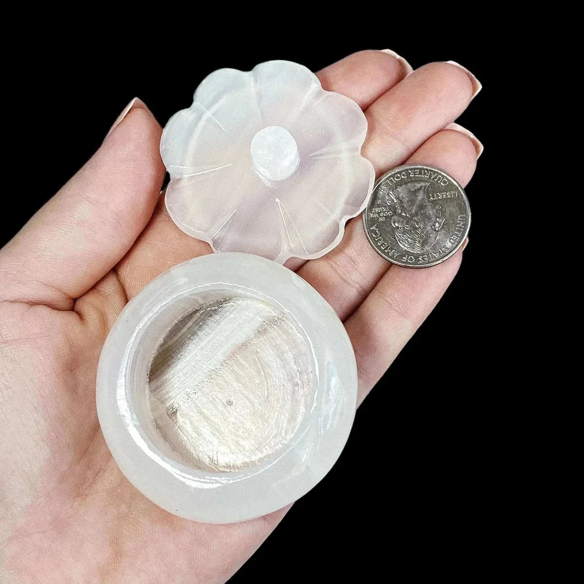 Cute Onyx Pumpkin Trinket Dish - Mooncat Crystals