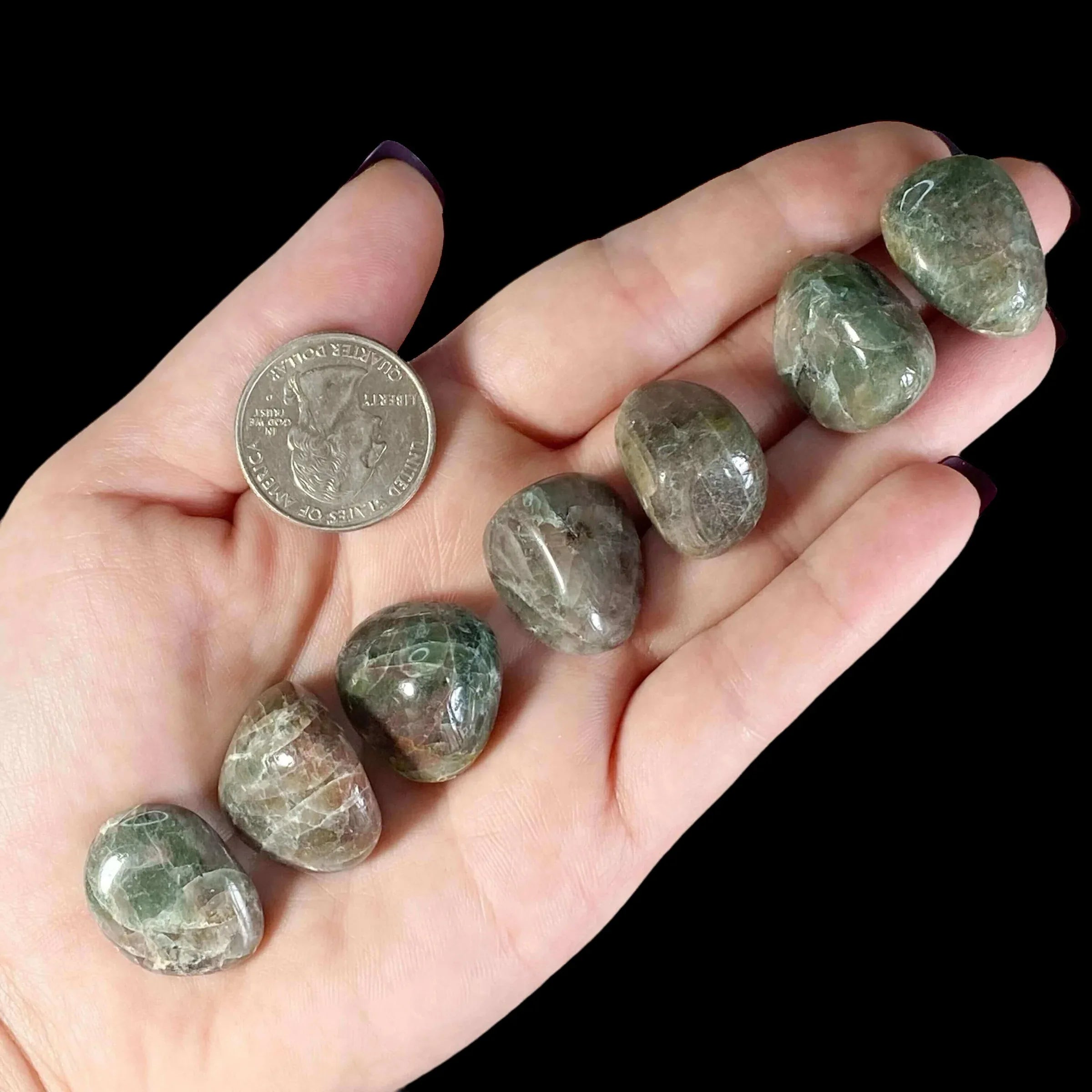 Diopside Tumbles | Set of 2 - Mooncat Crystals