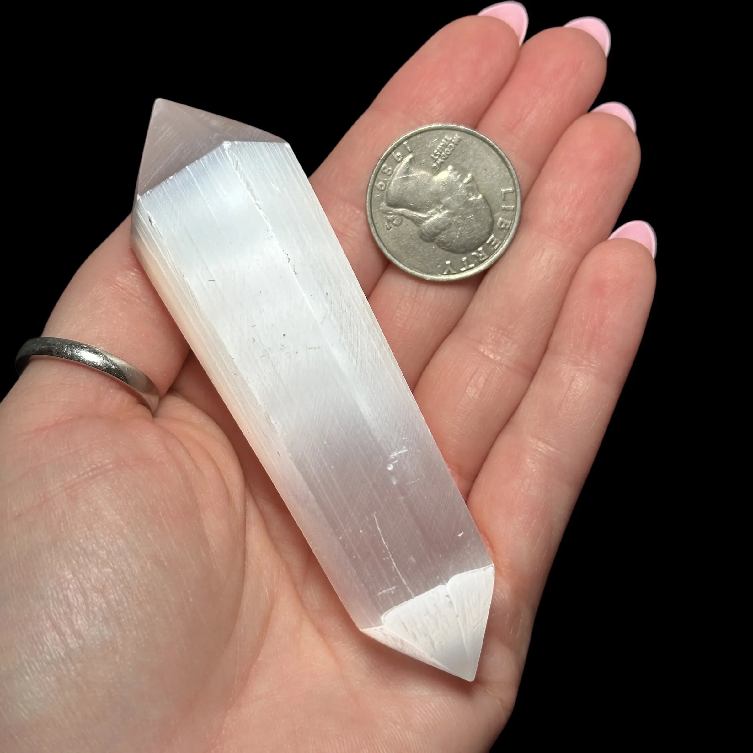 Double-Terminated Selenite Wand - Mooncat Crystals