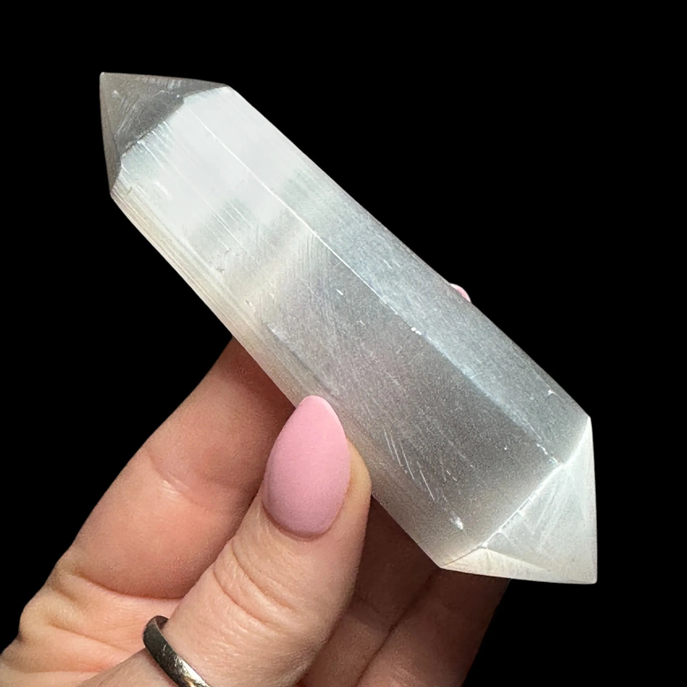 Double-Terminated Selenite Wand - Mooncat Crystals