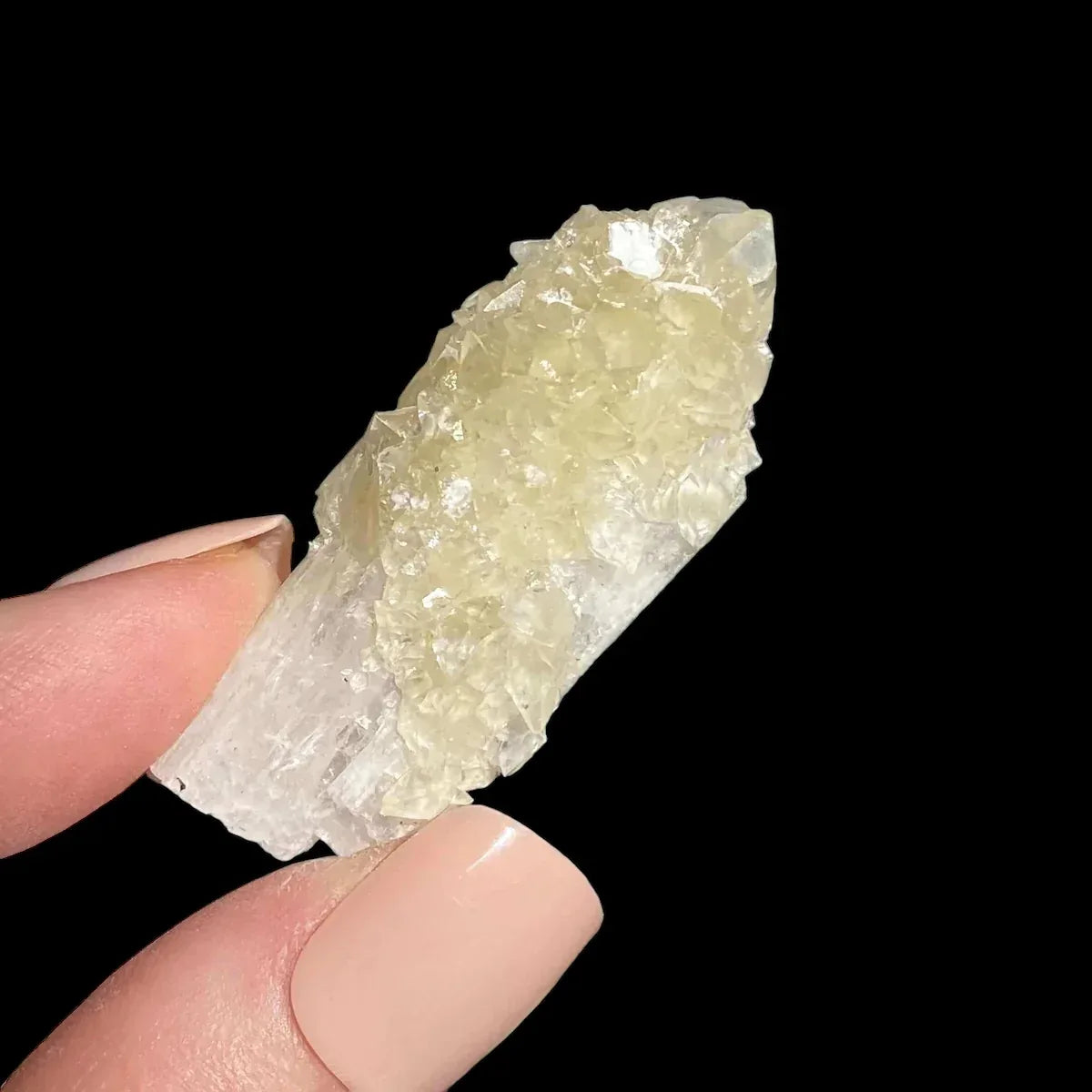 Druzy Pink Danburite with UV-Reactive Calcite | Stock QQ - Mooncat Crystals