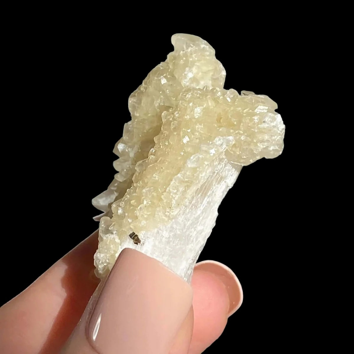 Druzy Pink Danburite with UV-Reactive Calcite | Stock TT - Mooncat Crystals