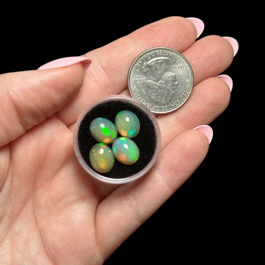 Ethiopian Opal Cabs (8x6mm) Set - Mooncat Crystals