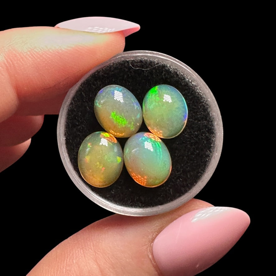 Ethiopian Opal Cabs (8x6mm) Set - Mooncat Crystals