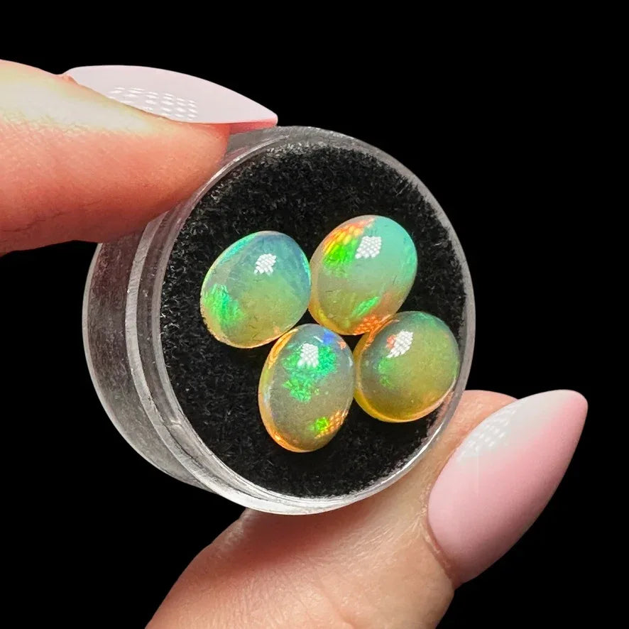 Ethiopian Opal Cabs (8x6mm) Set - Mooncat Crystals