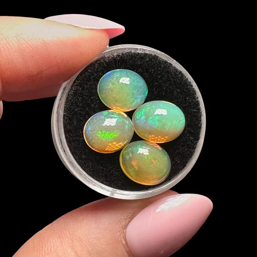 Ethiopian Opal Cabs (8x6mm) Set - Mooncat Crystals