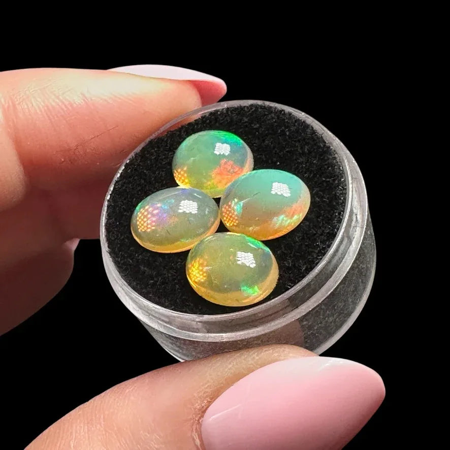 Ethiopian Opal Cabs (8x6mm) Set - Mooncat Crystals