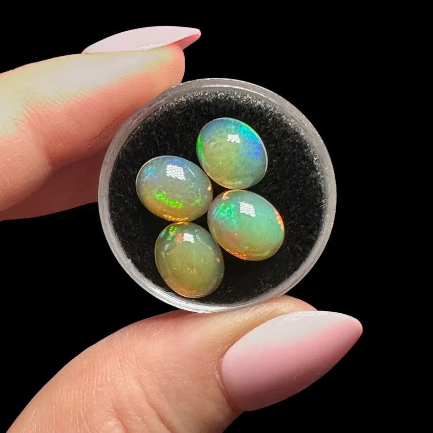 Ethiopian Opal Cabs (8x6mm) Set - Mooncat Crystals