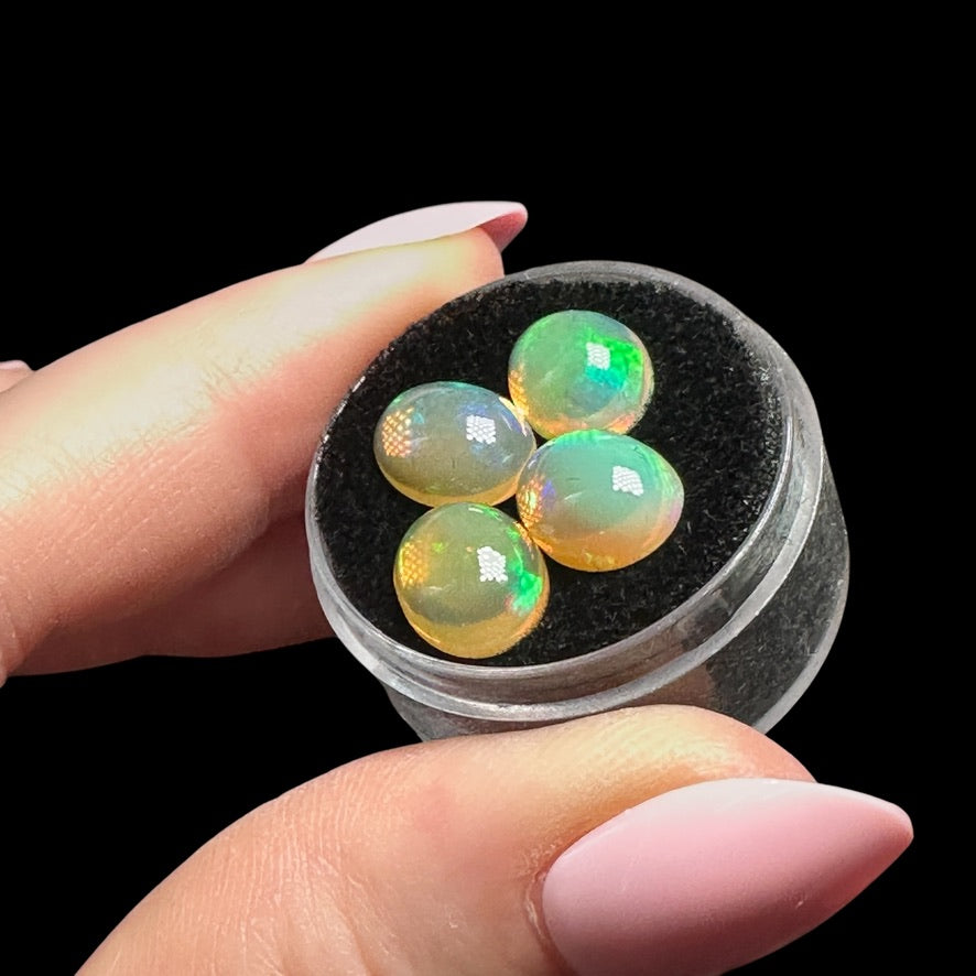Ethiopian Opal Cabs (8x6mm) Set - Mooncat Crystals