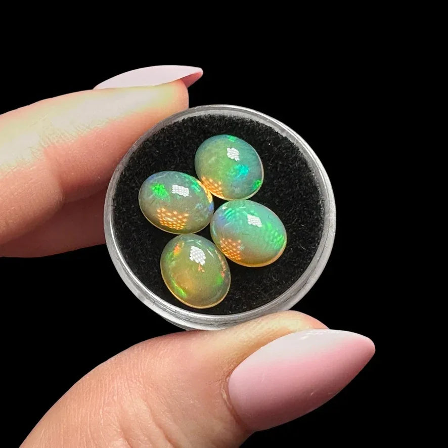 Ethiopian Opal Cabs (8x6mm) Set - Mooncat Crystals