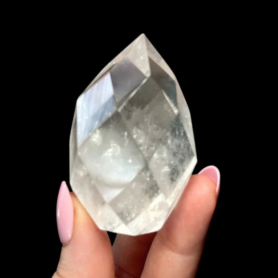 Faceted Quartz Flame - Mooncat Crystals