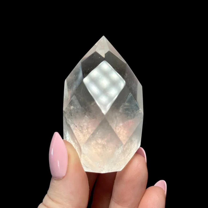 Faceted Quartz Flame - Mooncat Crystals