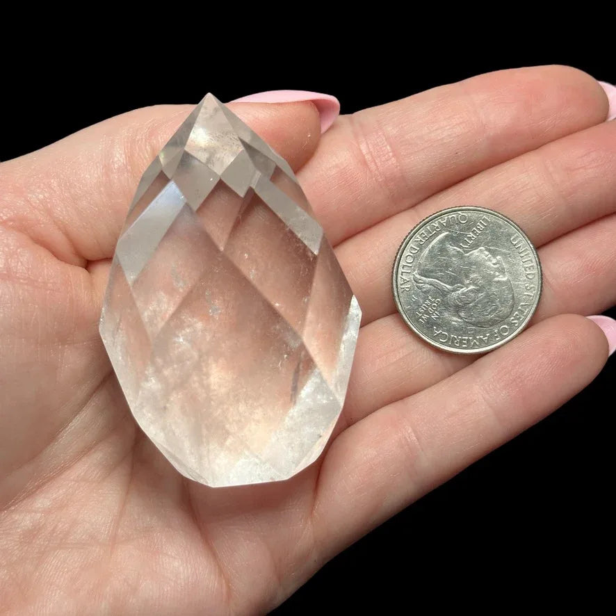 Faceted Quartz Flame - Mooncat Crystals