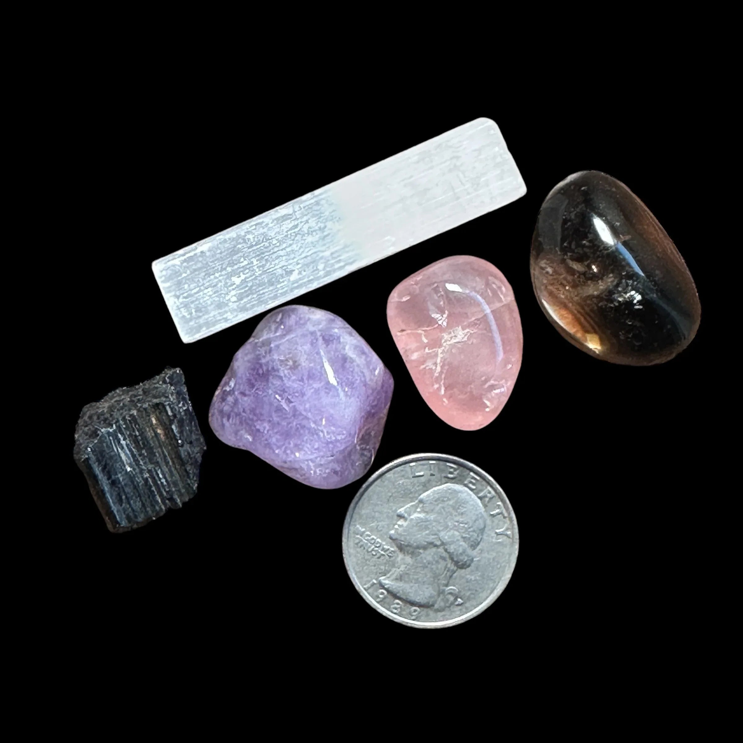 Full Moon Crystal Set - 5 Crystals for the Full Moon - Mooncat Crystals