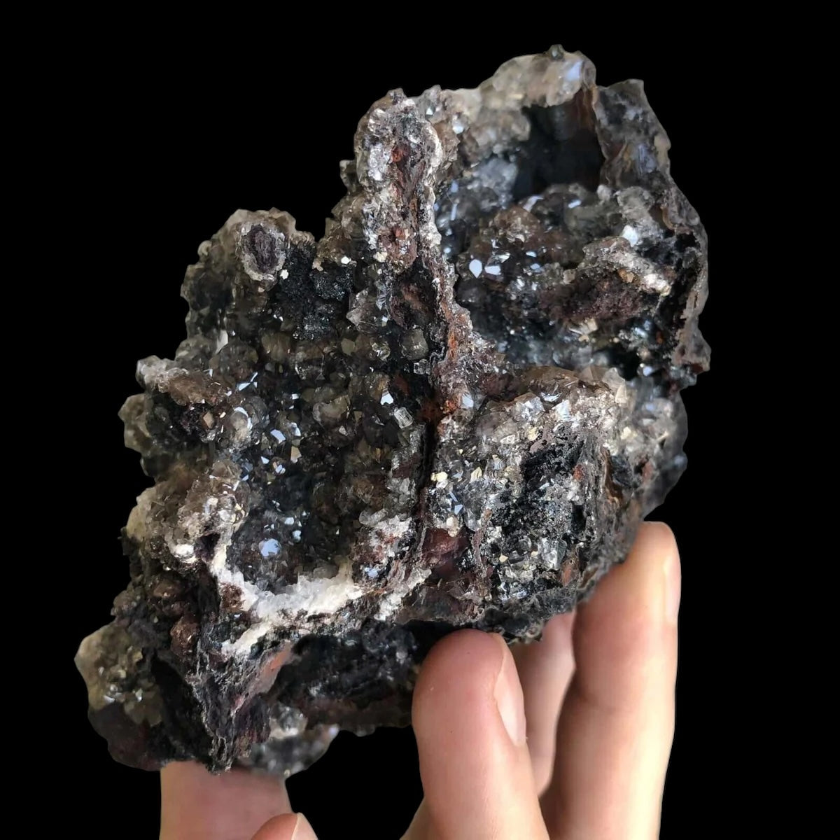 Goethite with Cinnabar - Mooncat Crystals