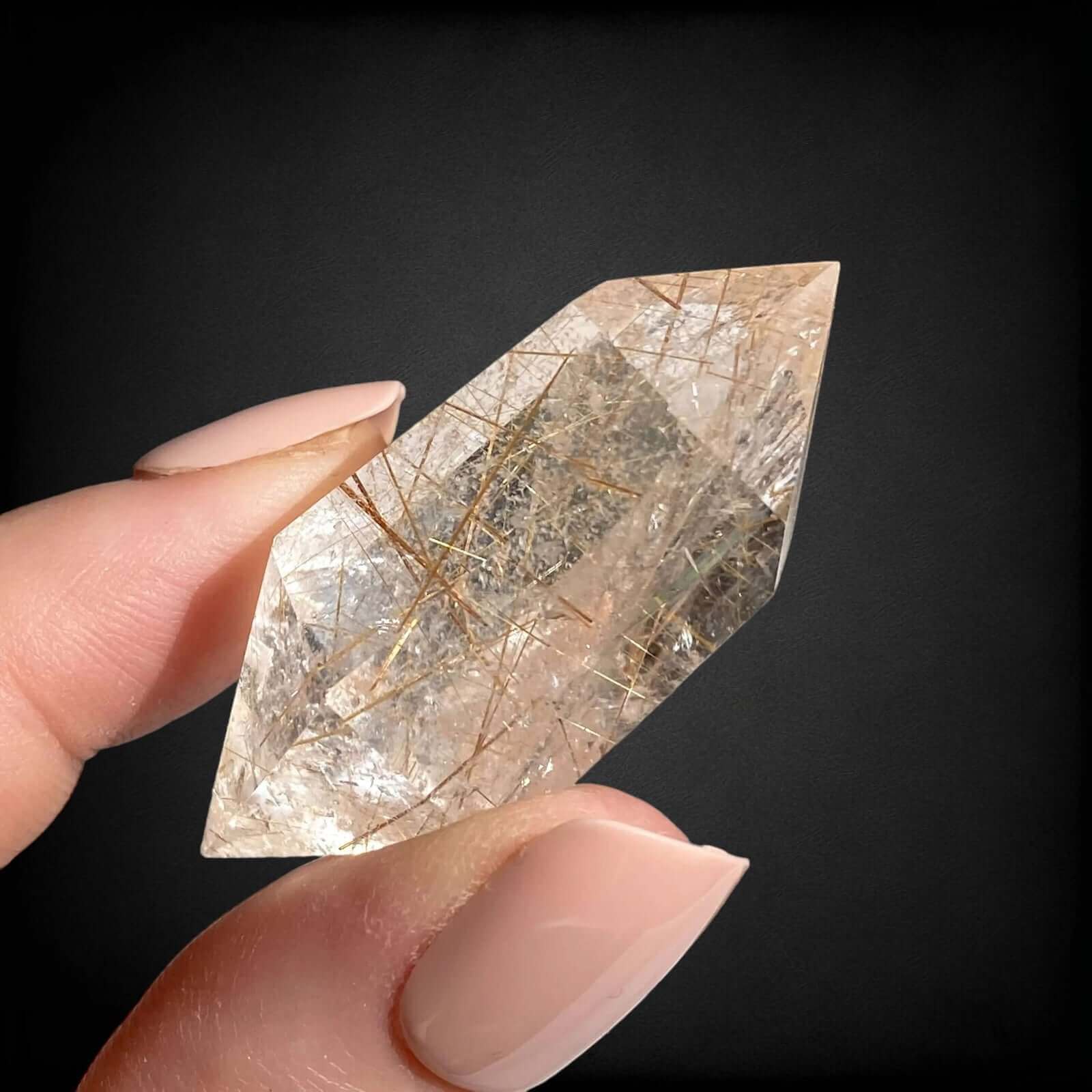Double Terminted Rutilated Quartz Wand | Stock O