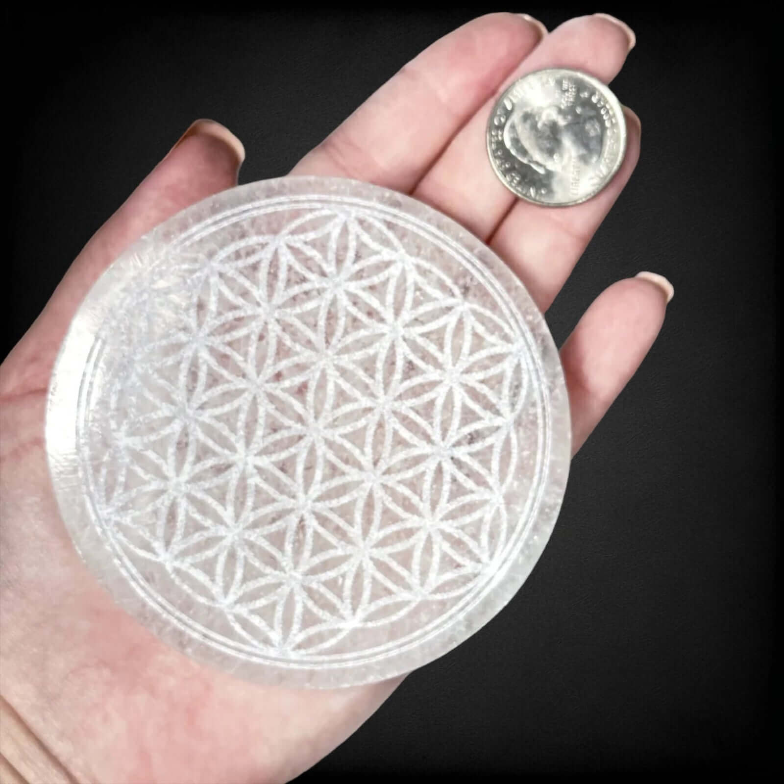 Selenite Flower of Life Plate - Small
