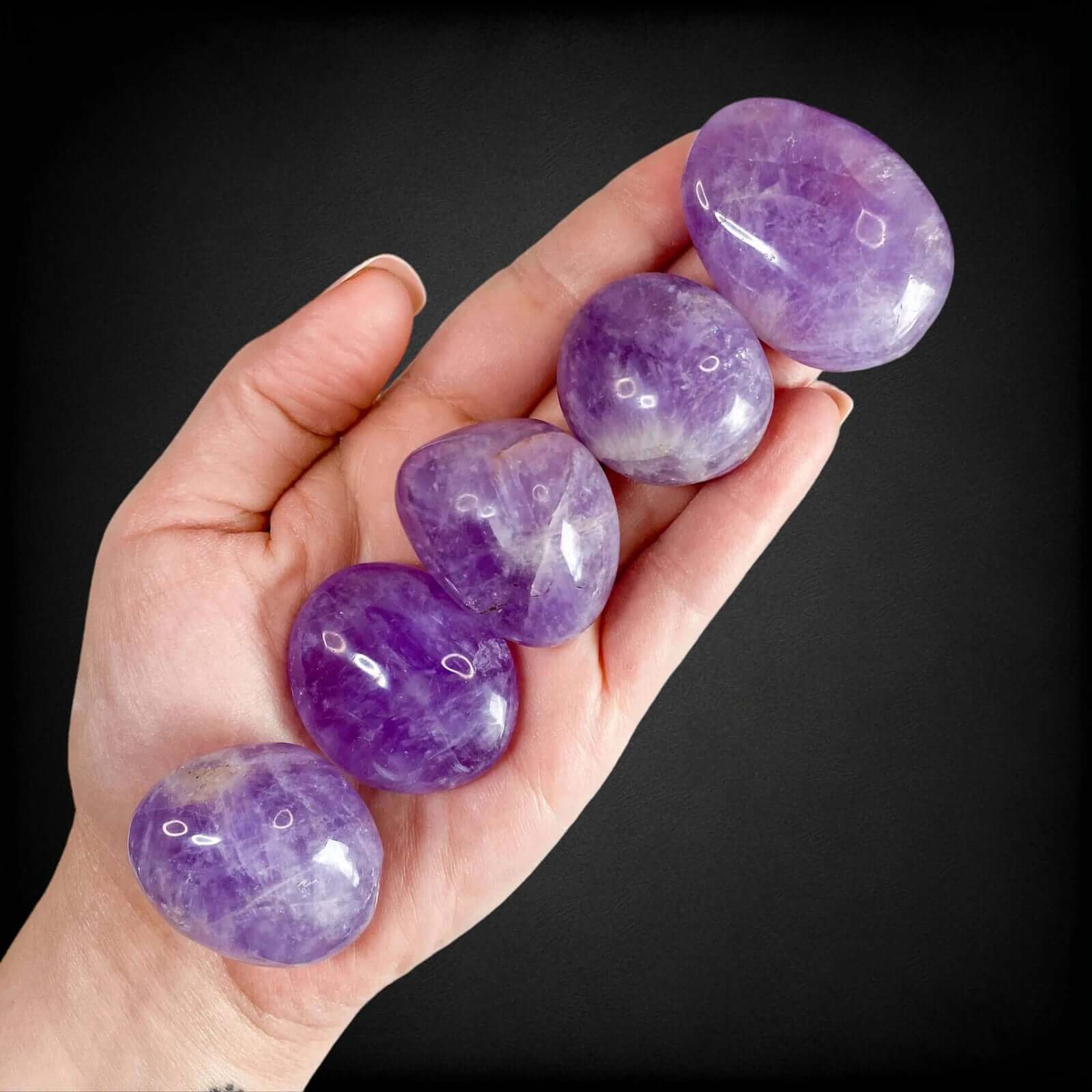 Chevron Amethyst Palmstone | Intuitive Selection