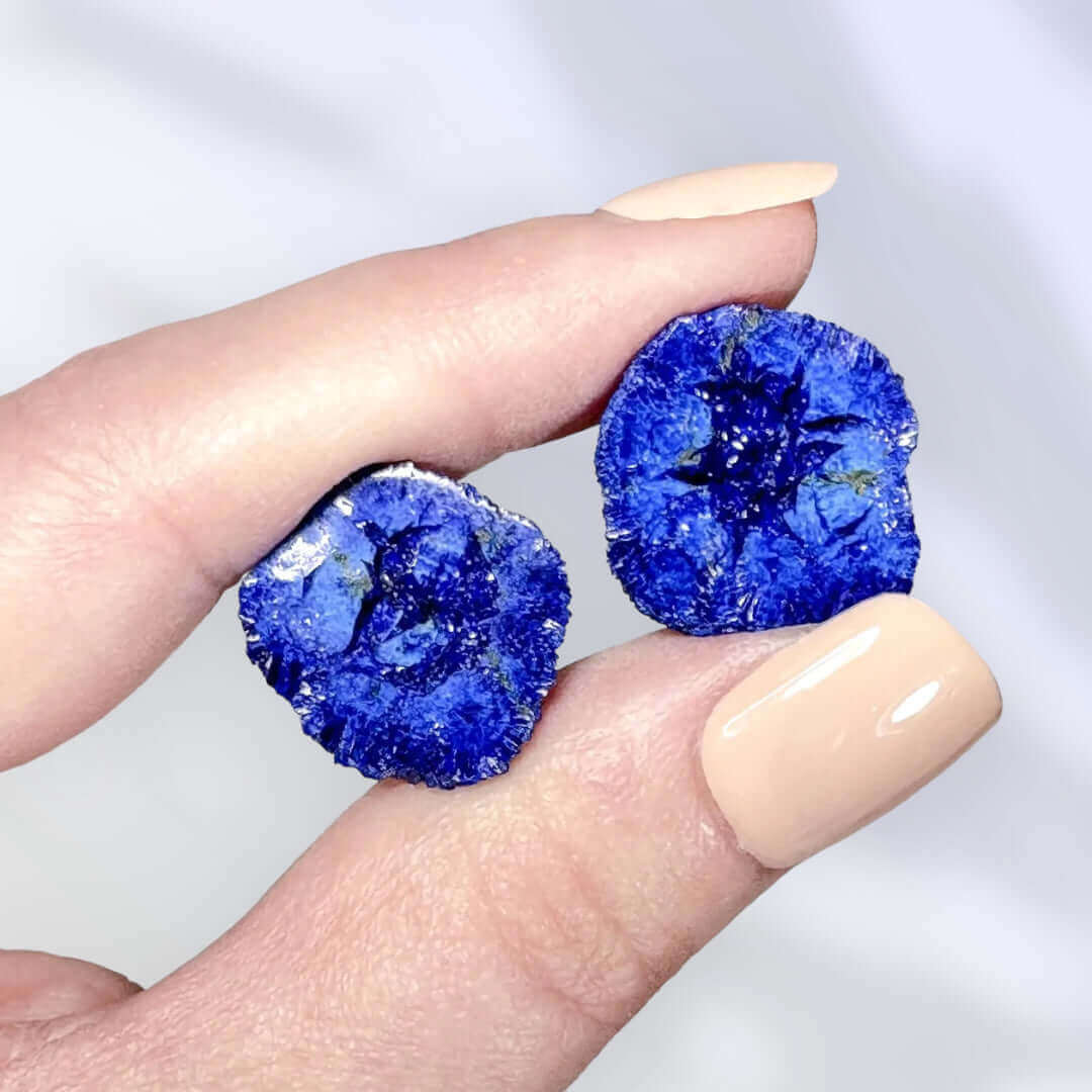 Azurite Blueberry Nodule Pair | Stock A