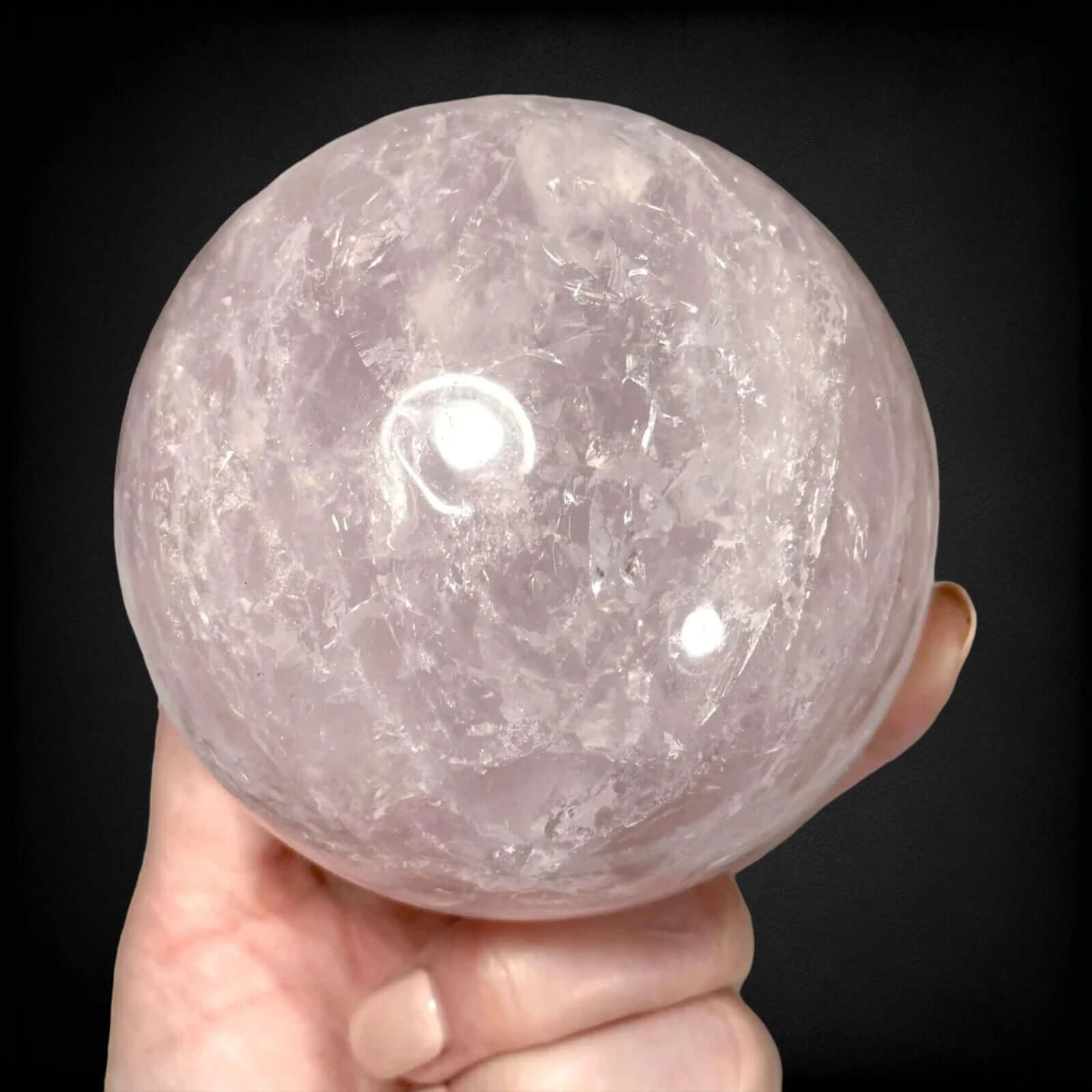 Gemmy Star Rose Quartz Sphere ~80mm | Stock A