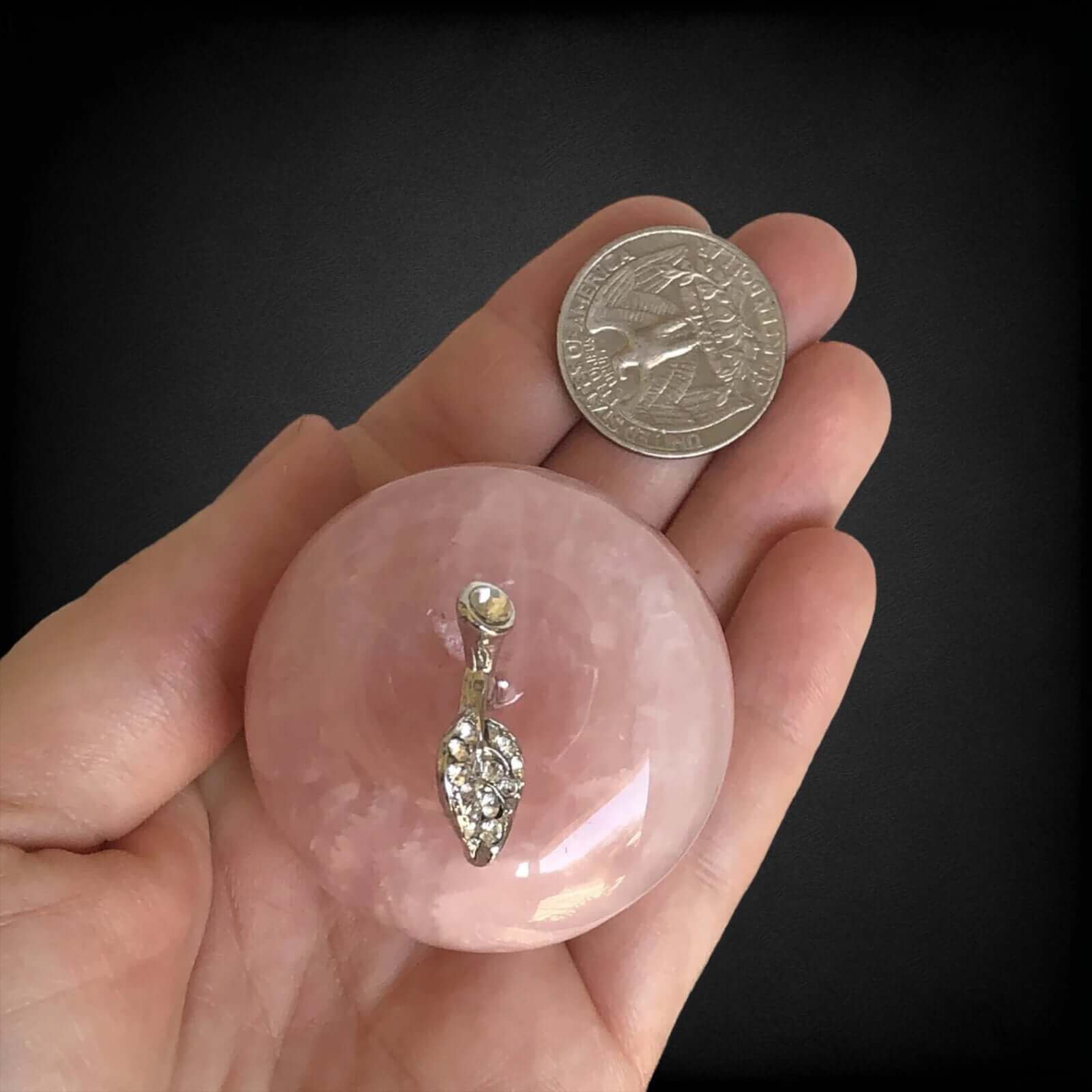 Rose Quartz Carved Apple