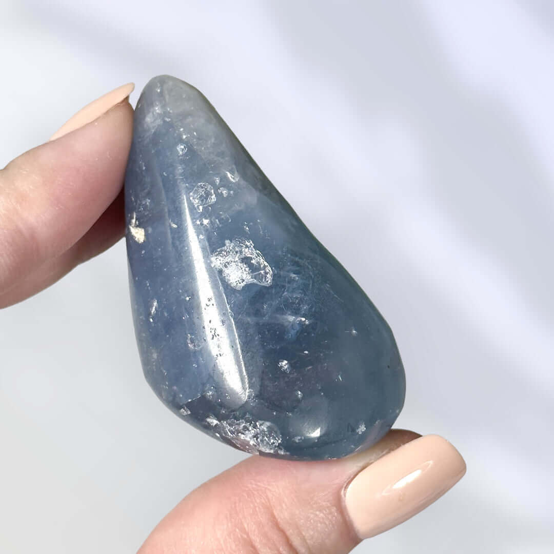 Celestite (Celestine) Palm Stone | Stock I