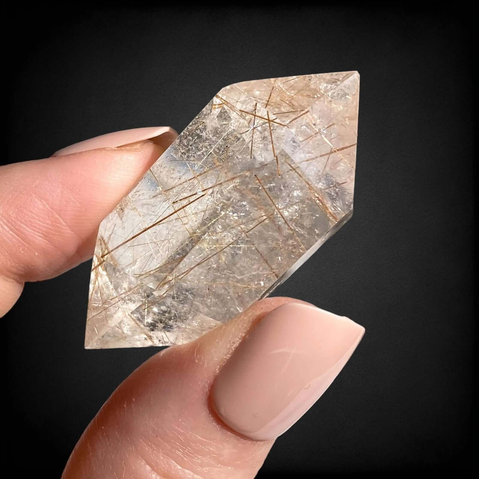 Double Terminted Rutilated Quartz Wand | Stock O