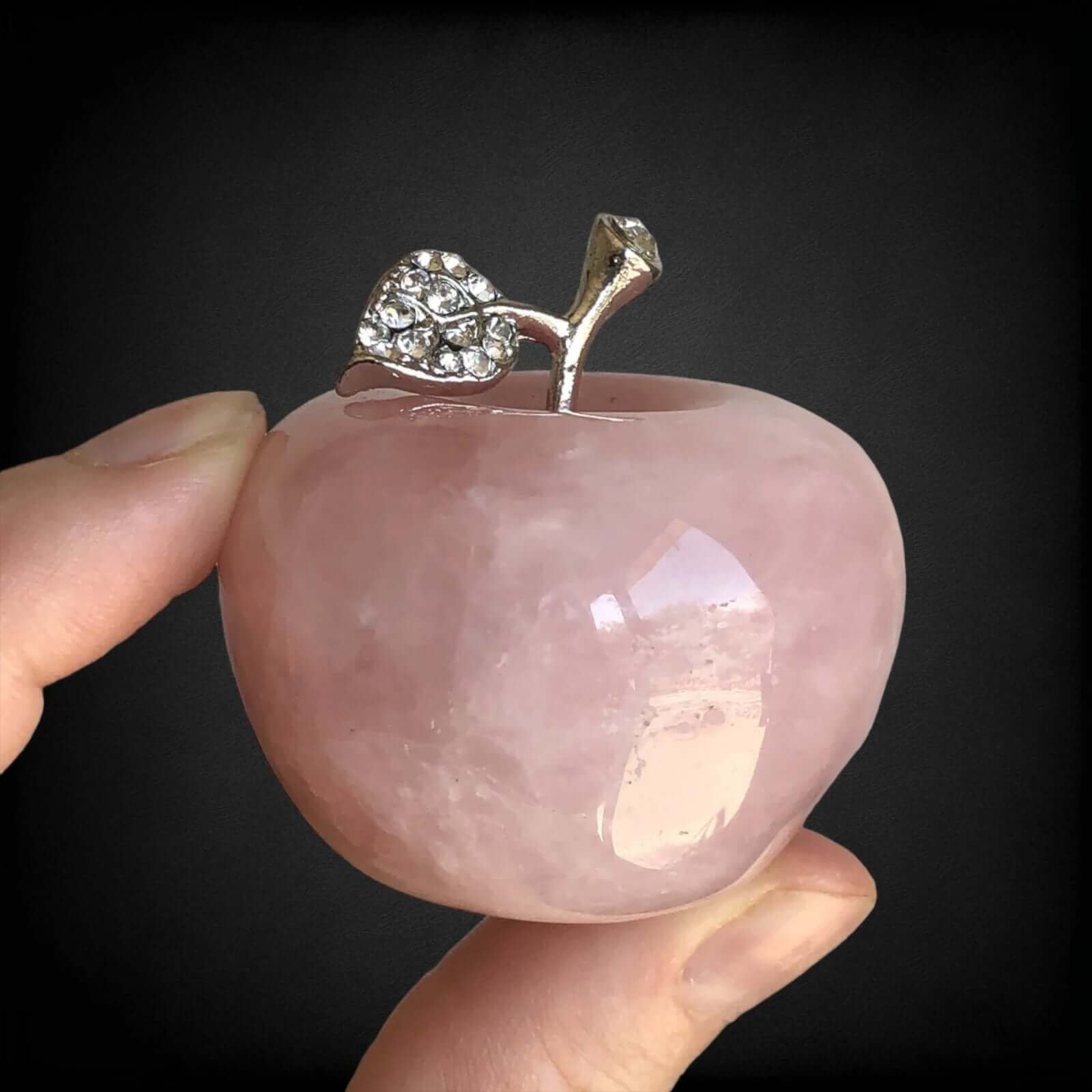 Rose Quartz Carved Apple