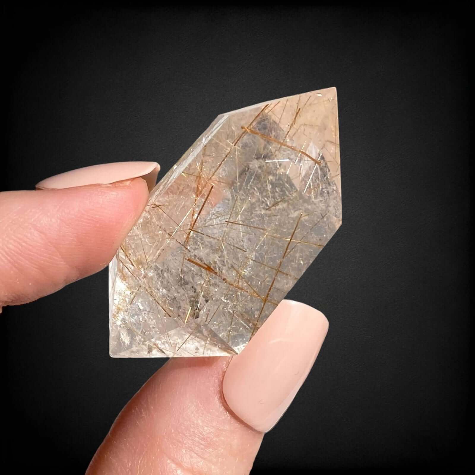 Double Terminted Rutilated Quartz Wand | Stock O