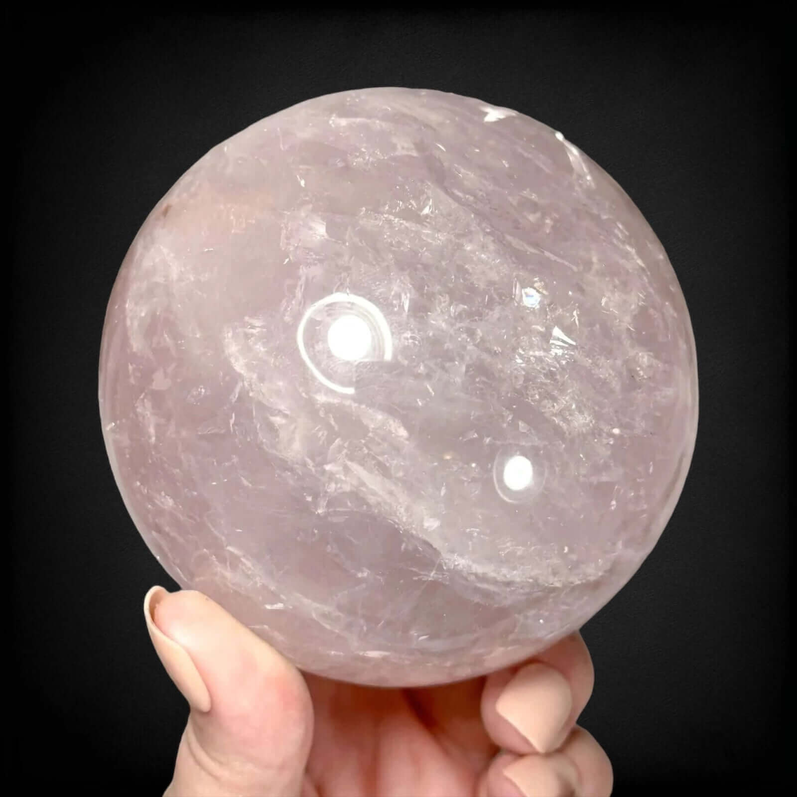 Gemmy Star Rose Quartz Sphere ~80mm | Stock A