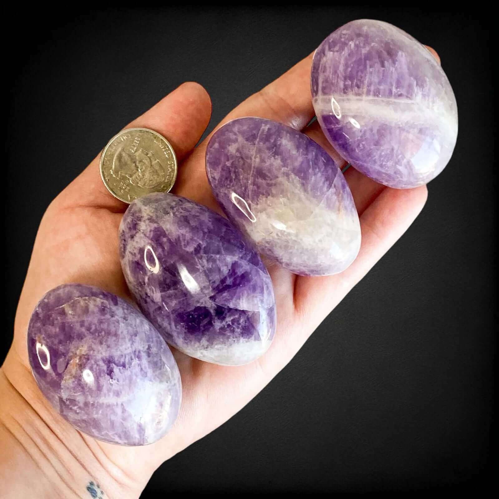 Chevron Amethyst Palmstone | Intuitive Selection