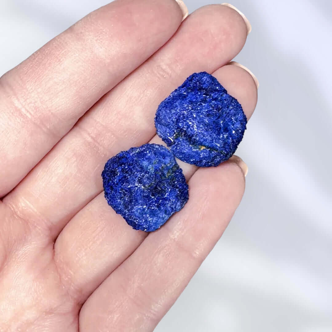 Azurite Blueberry Nodule Pair | Stock A