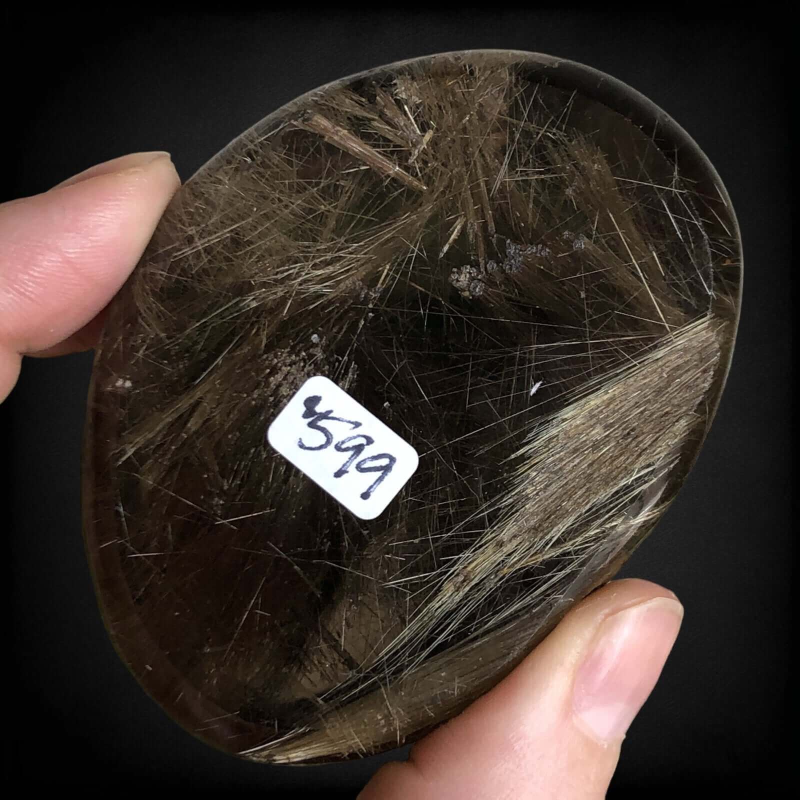 Rutilated Smoky Quartz Lens