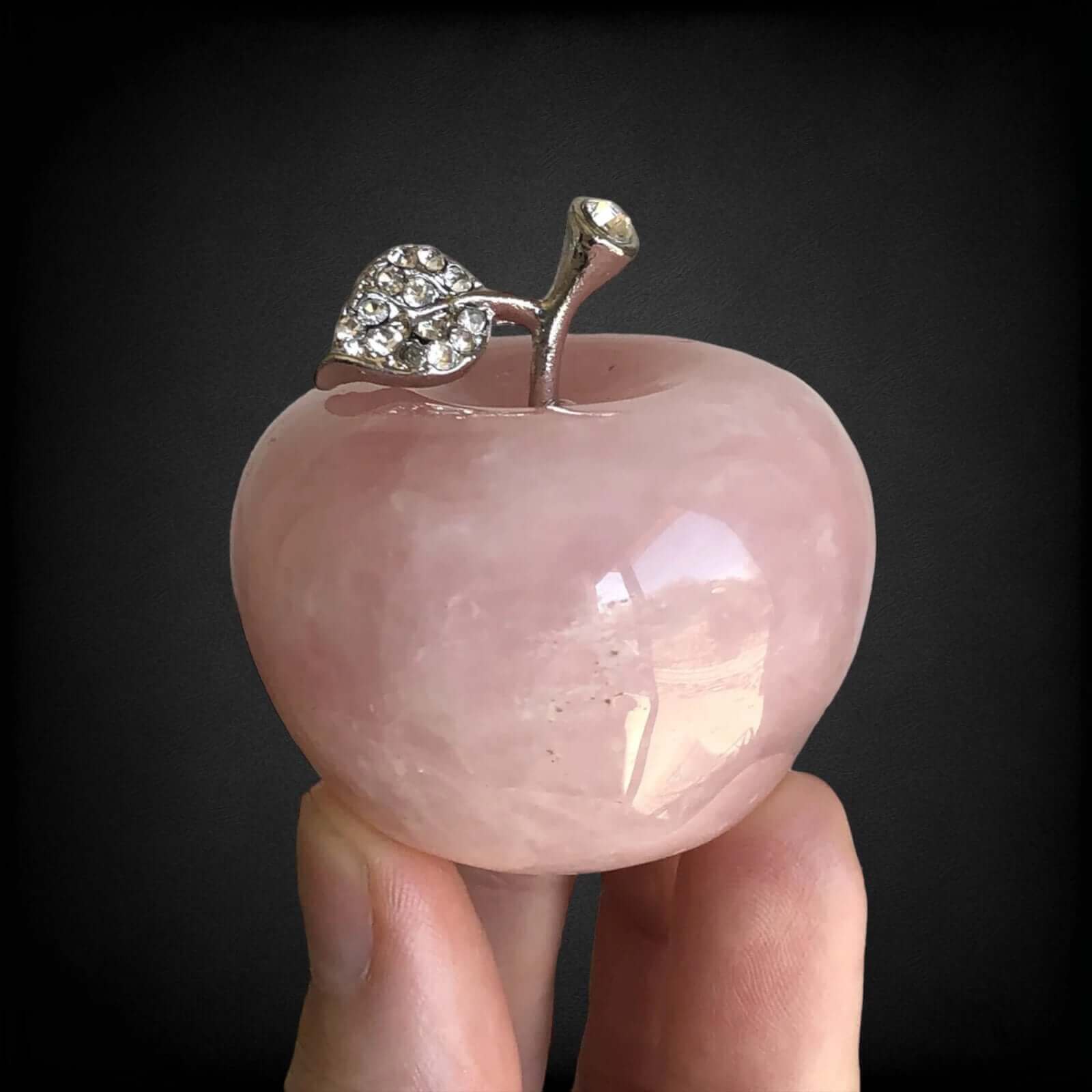 Rose Quartz Carved Apple
