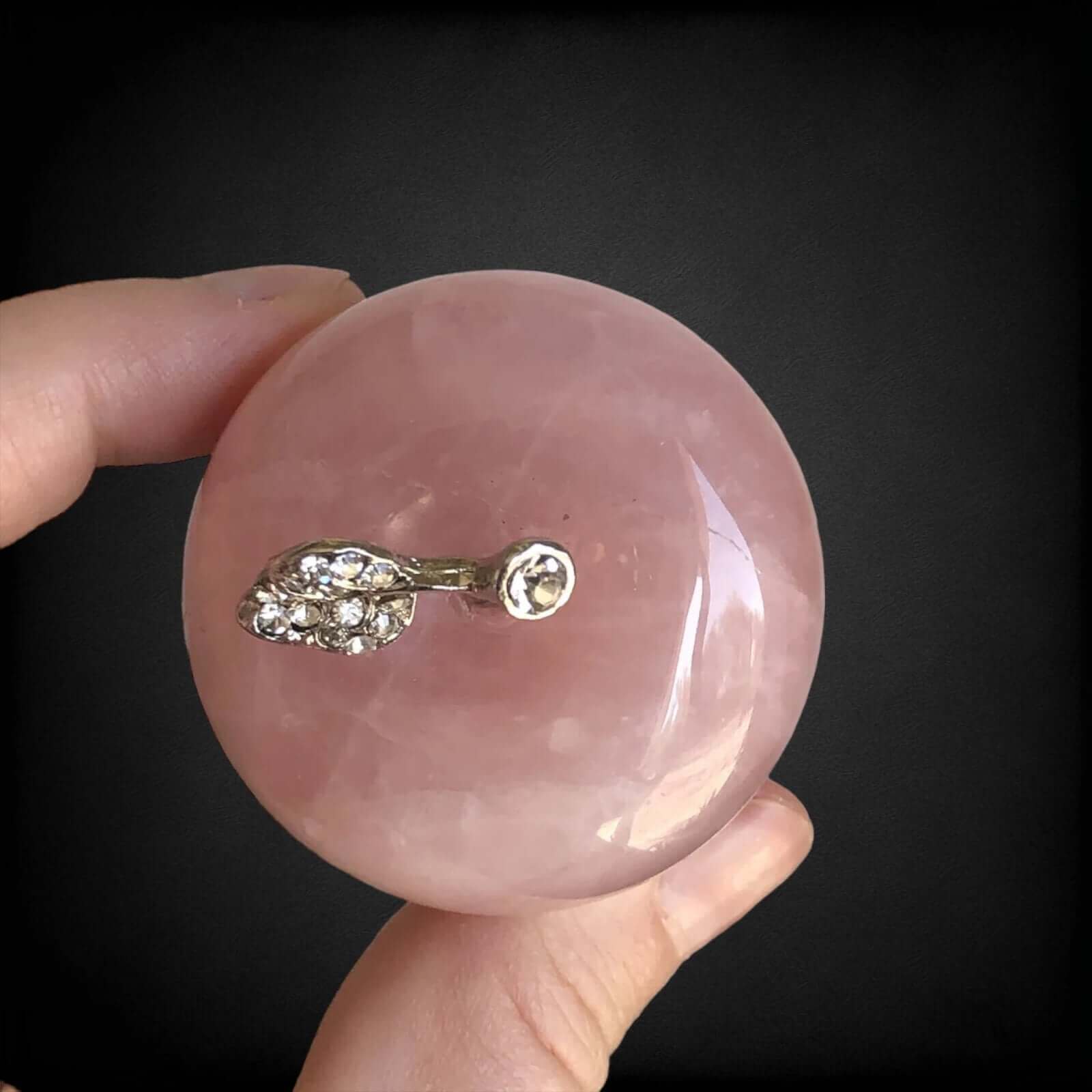 Rose Quartz Carved Apple