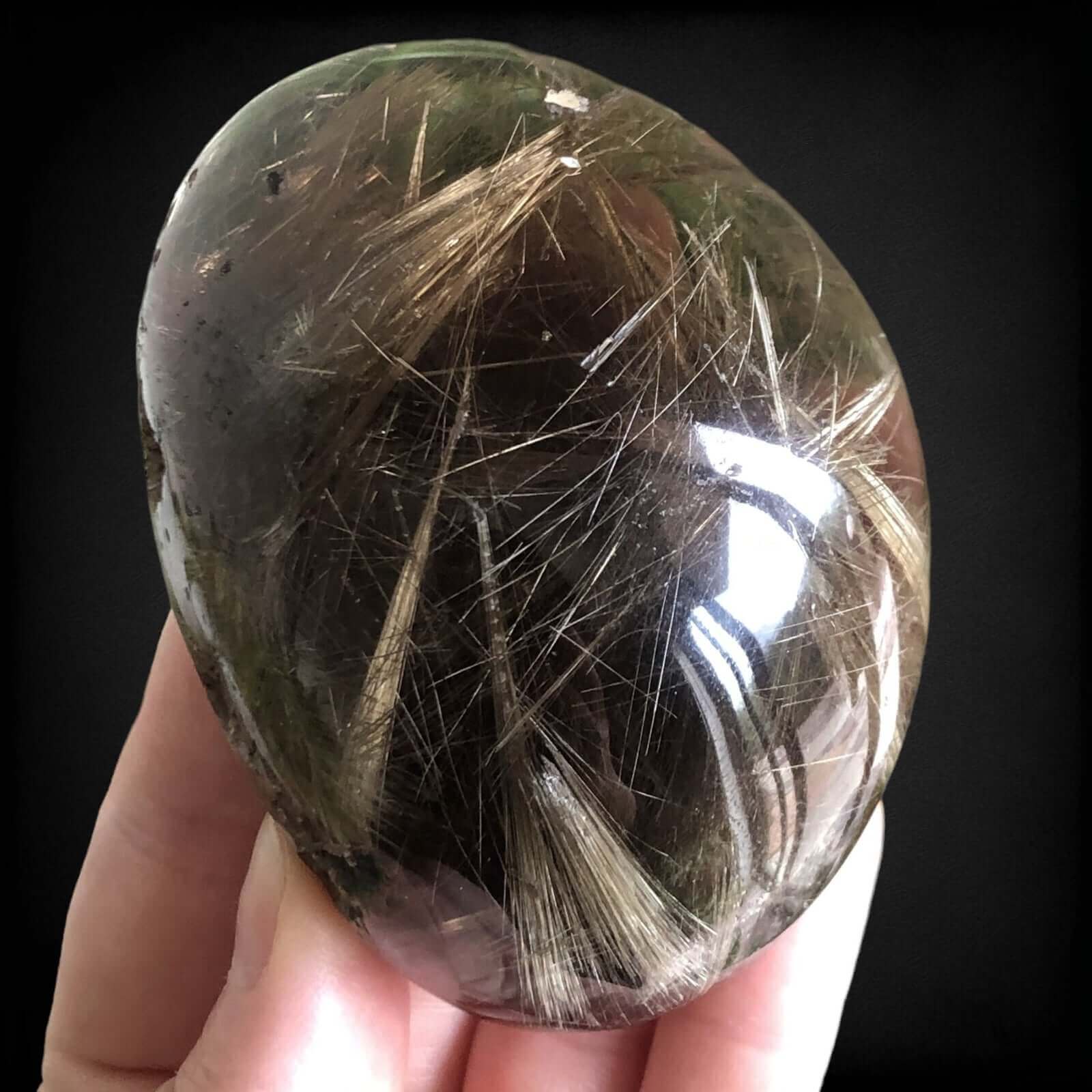 Rutilated Smoky Quartz Lens