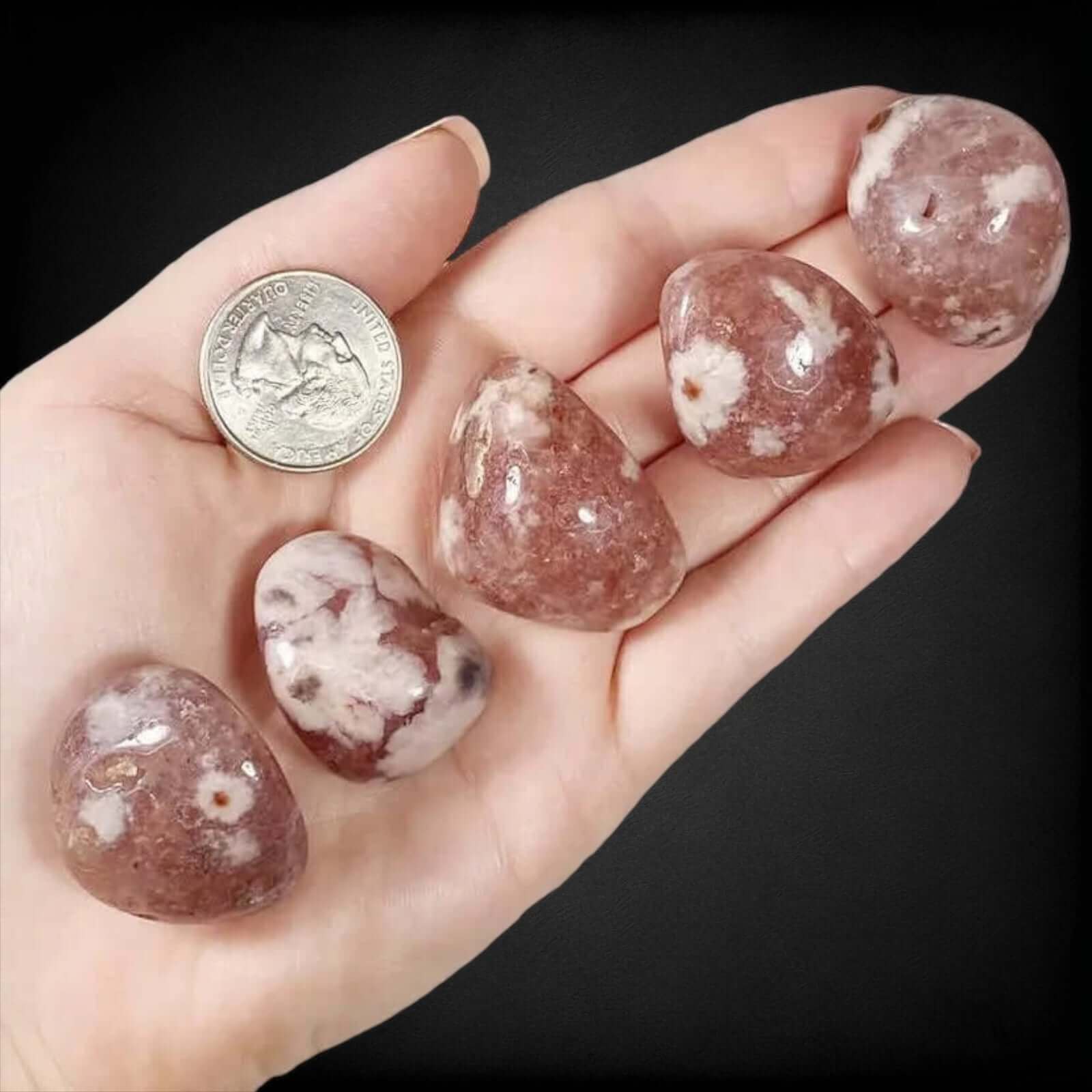 Rare Red Amethyst Tumbles | Set of 2