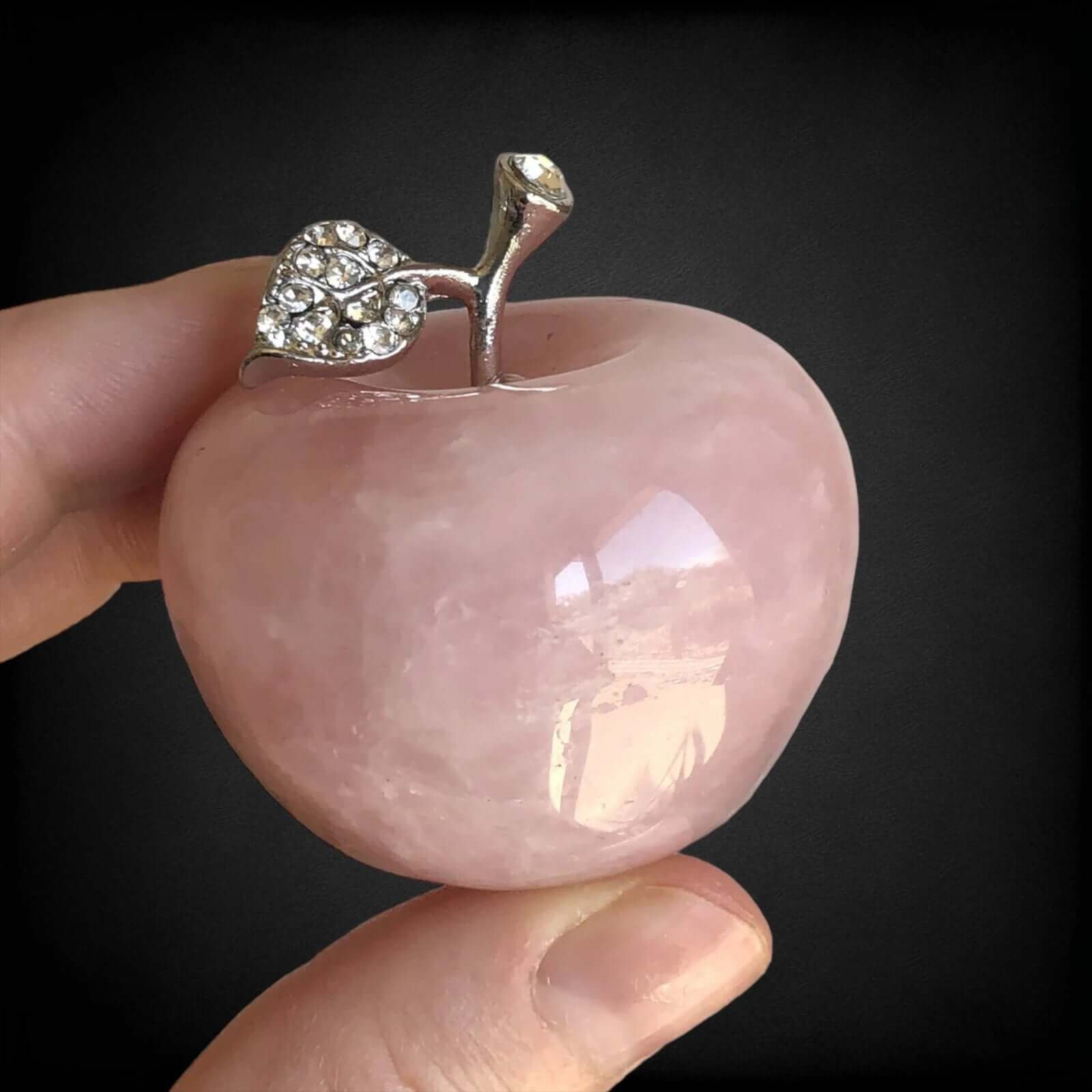 Rose Quartz Carved Apple