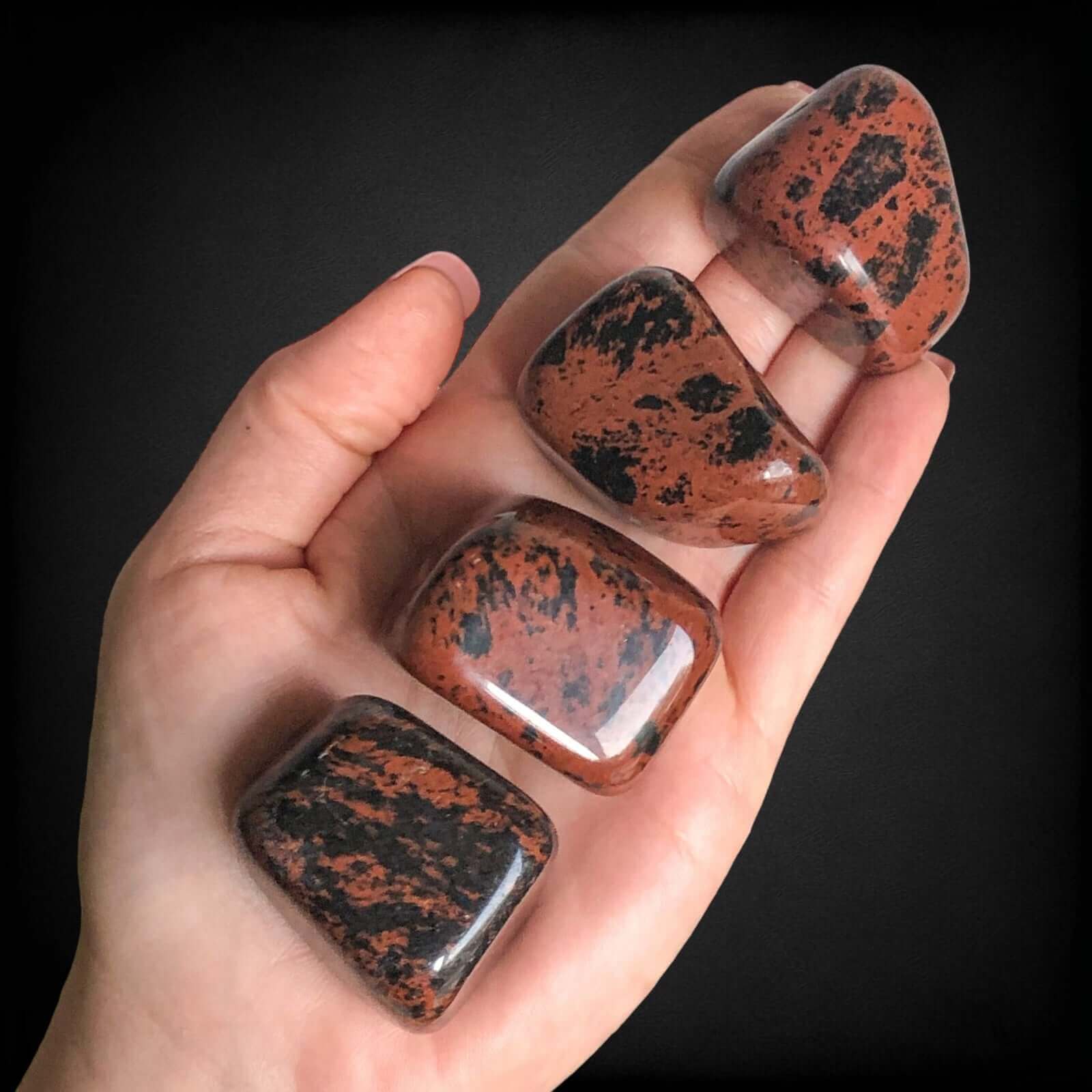 Large Mahogany Obsidian Tumbles | Set of 2