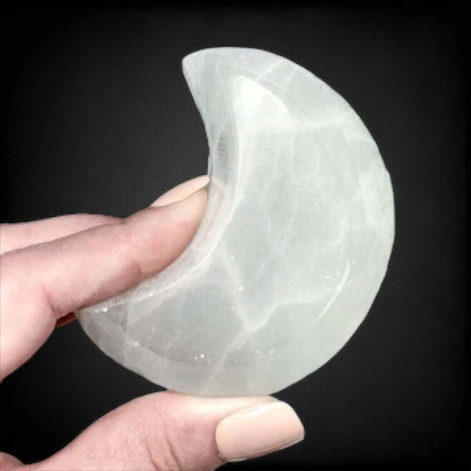 Selenite Crescent Moon Dish