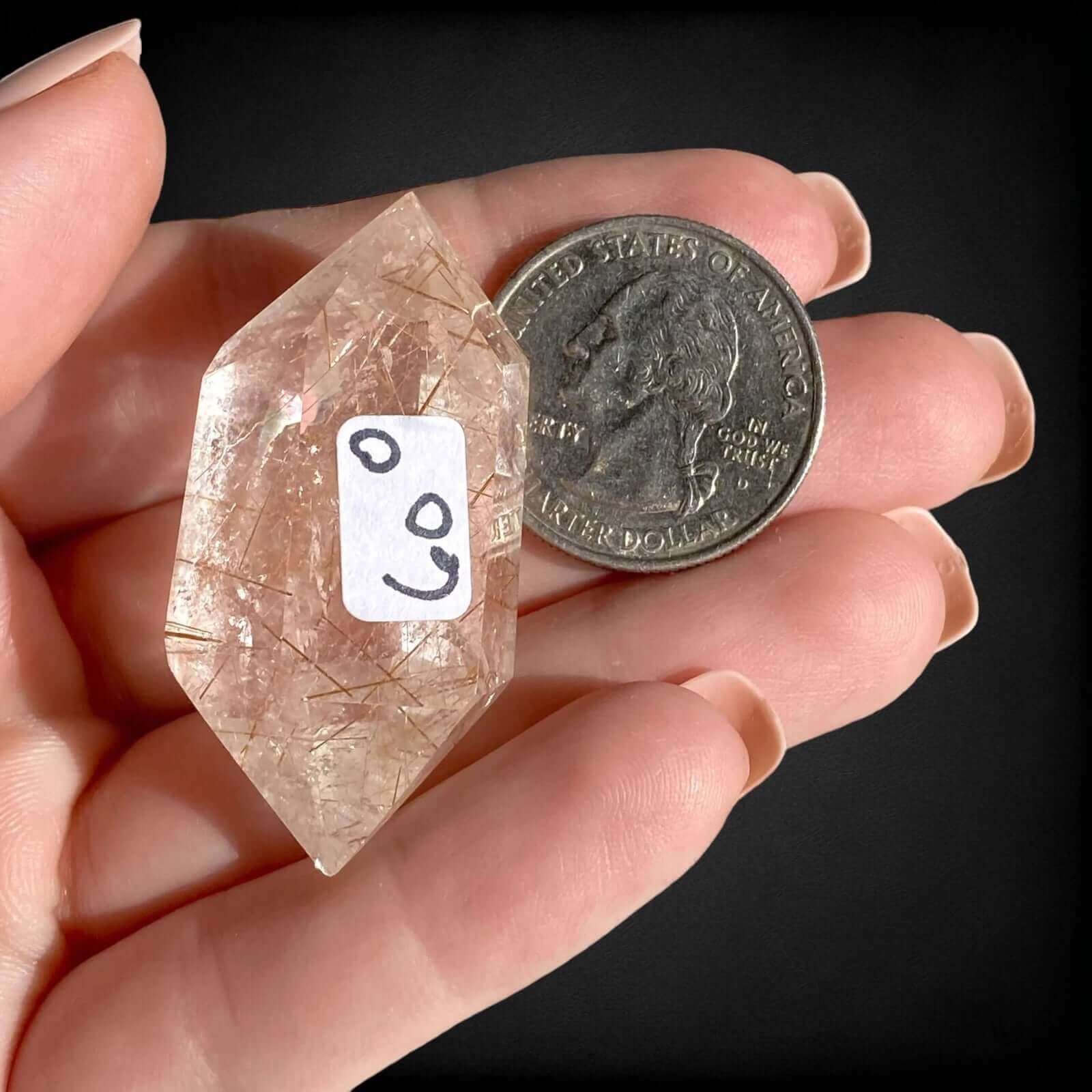 Double Terminted Rutilated Quartz Wand | Stock O