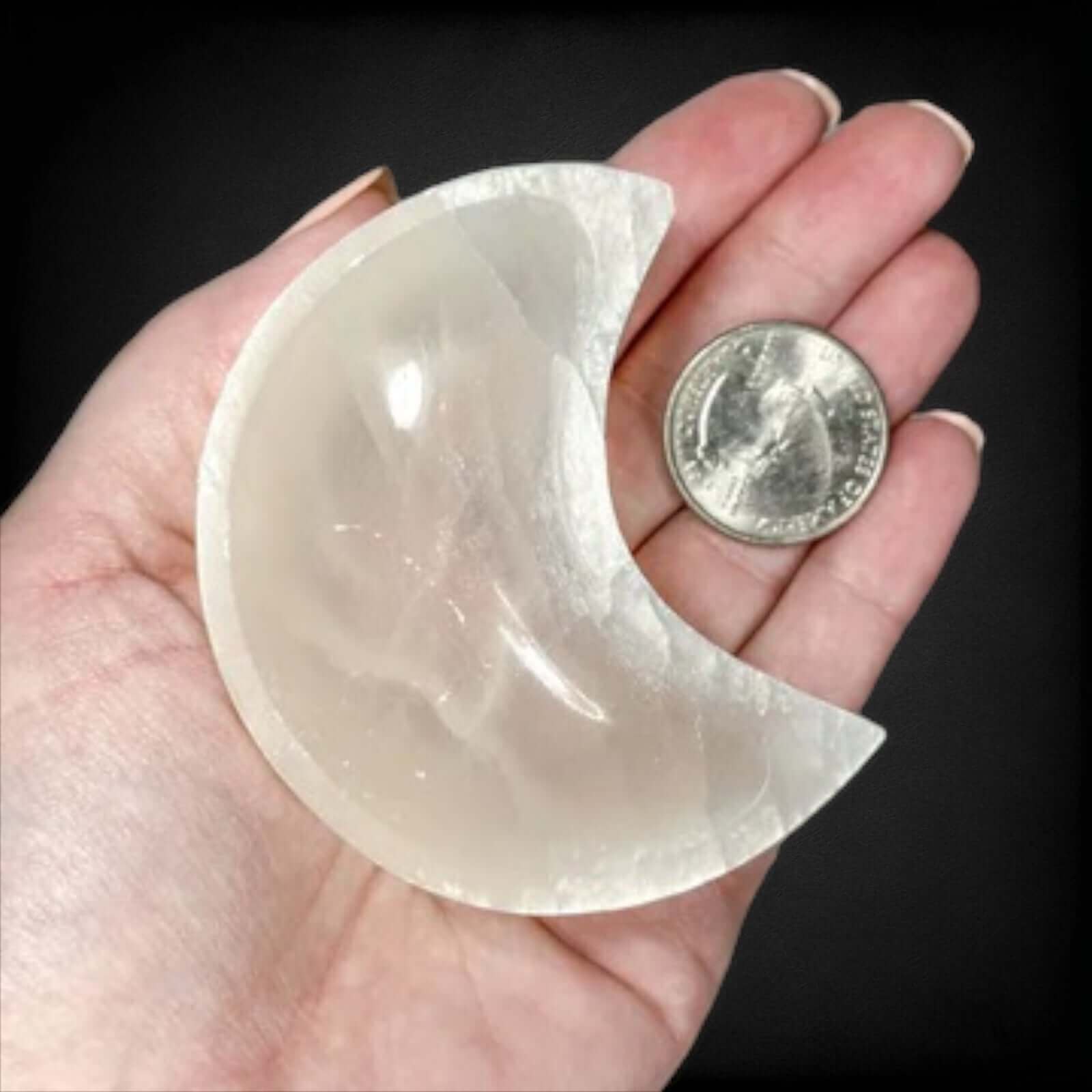 Selenite Crescent Moon Dish