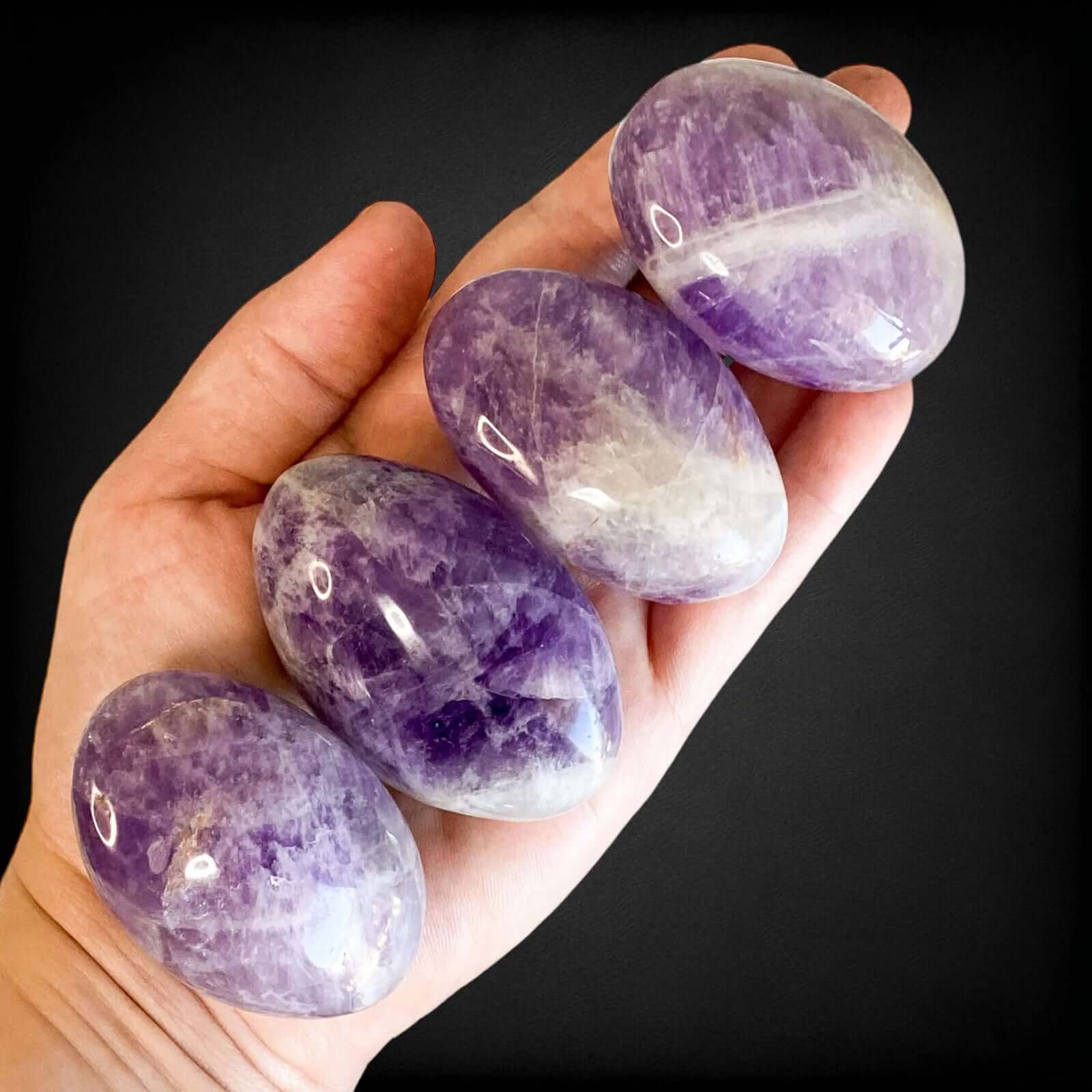 Chevron Amethyst Palmstone | Intuitive Selection