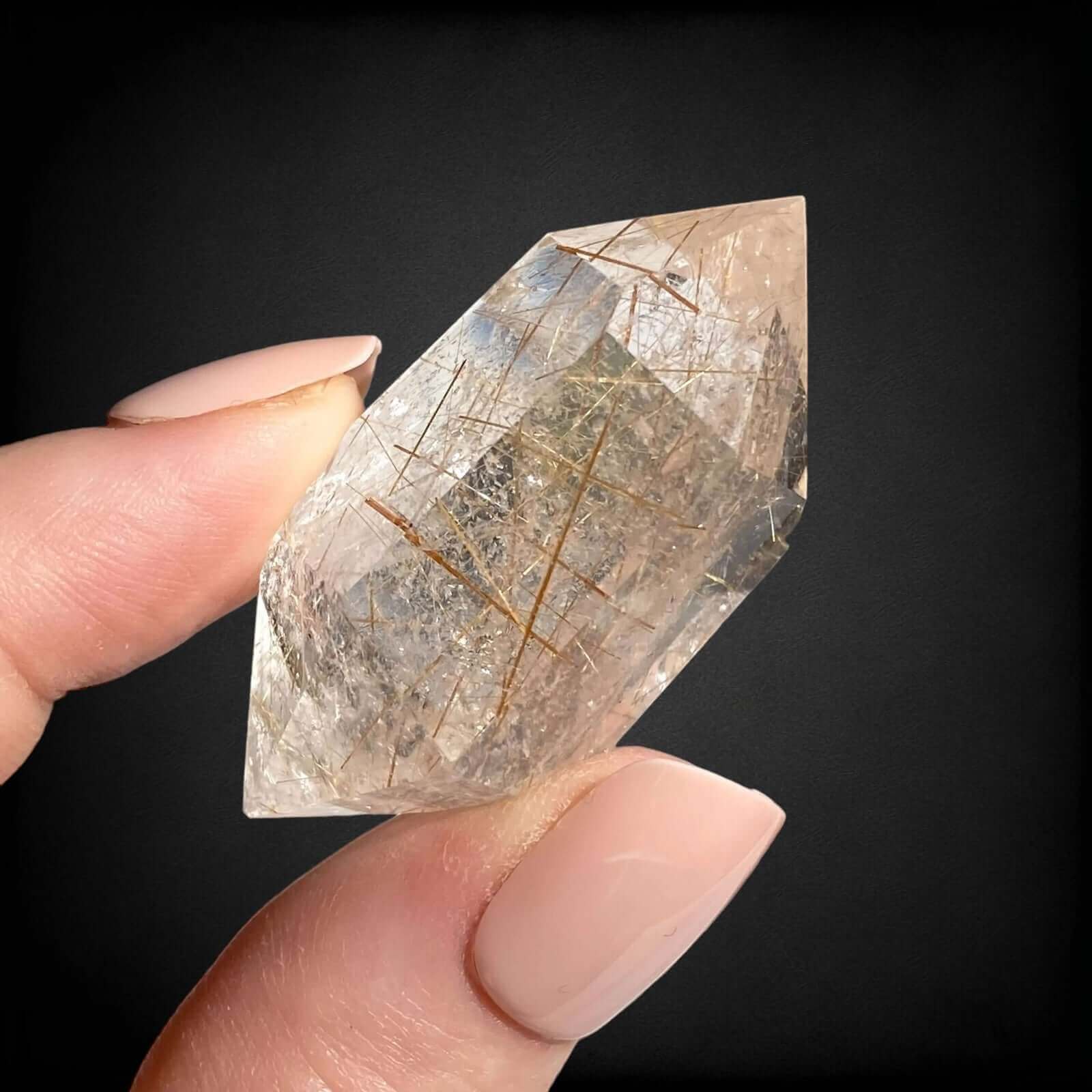 Double Terminted Rutilated Quartz Wand | Stock O