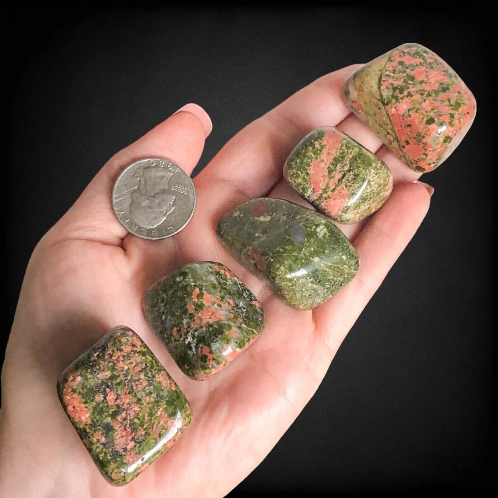 Large Unakite Tumbles | Set of 2