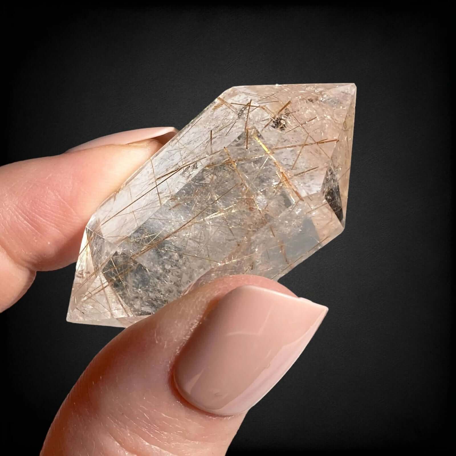 Double Terminted Rutilated Quartz Wand | Stock O
