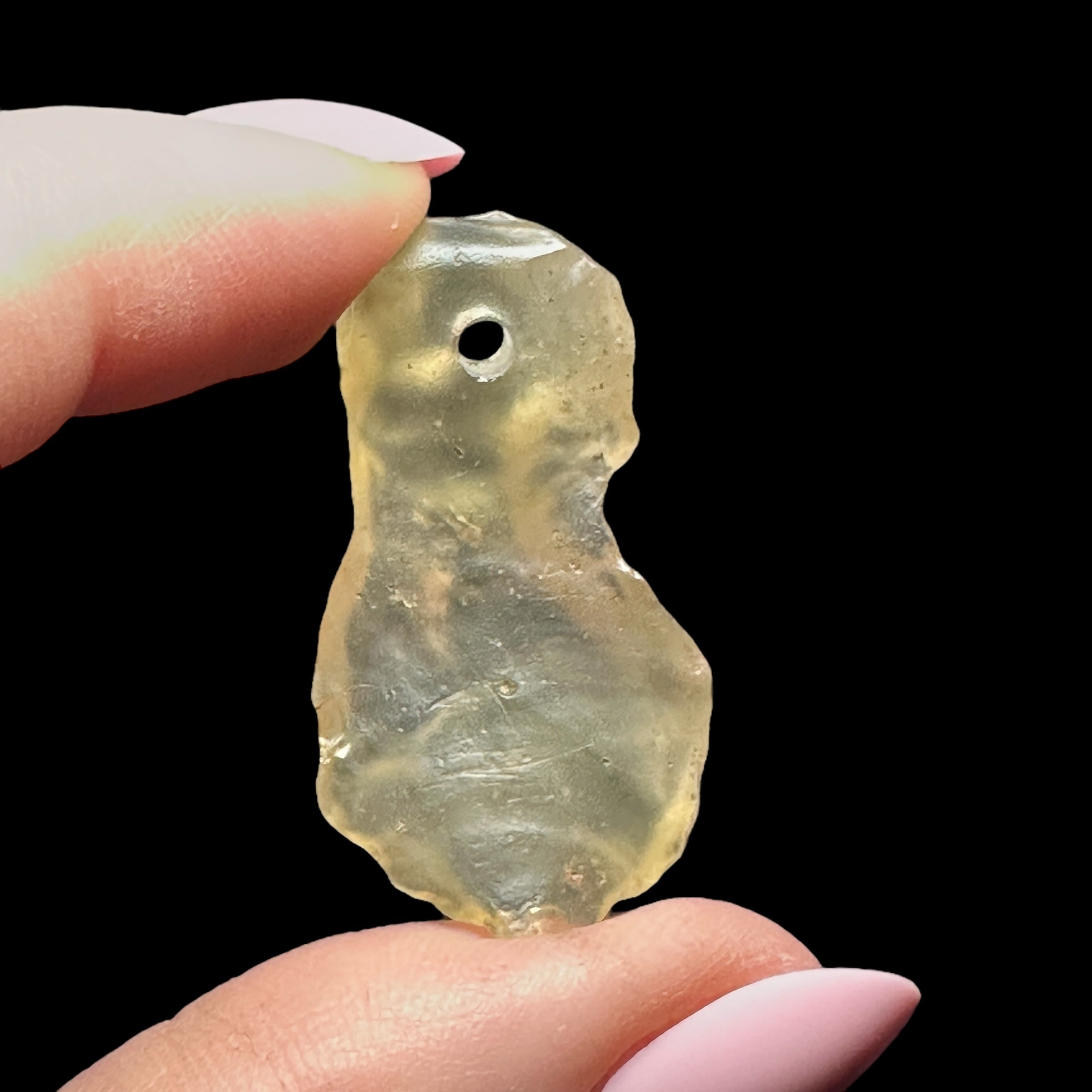 Libyan Desert Glass - Drilled - Mooncat Crystals